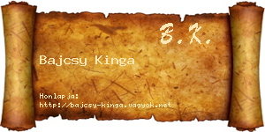 Bajcsy Kinga névjegykártya